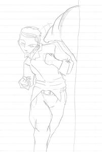 the perspective study makes it look like he's running on a beach rather than dodging a punch