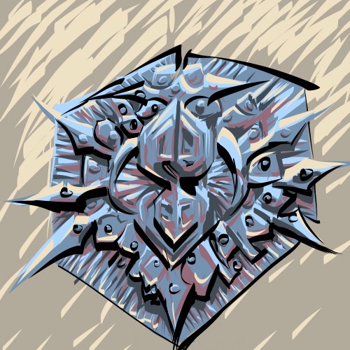 Line sheriff badge - impressionistic