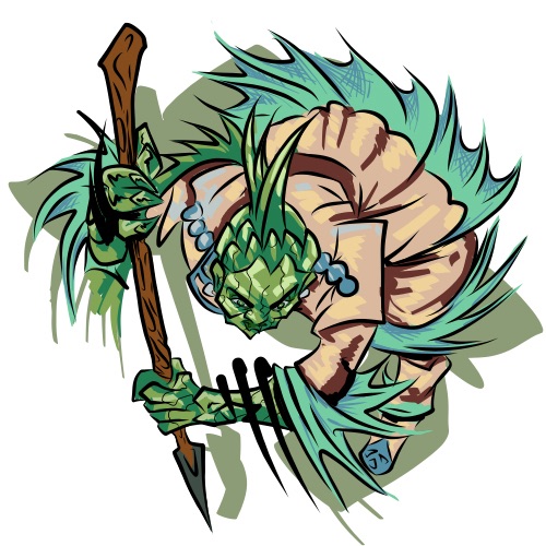 half green dragon character token