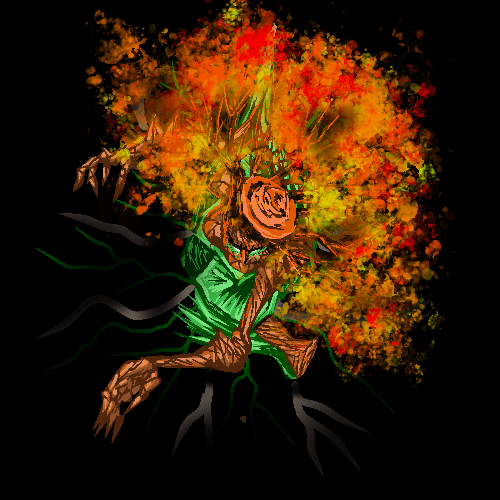 Autumn Dryad on a black background